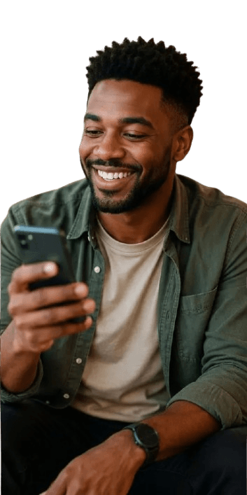 Creator checking their social growth analytics on their phone